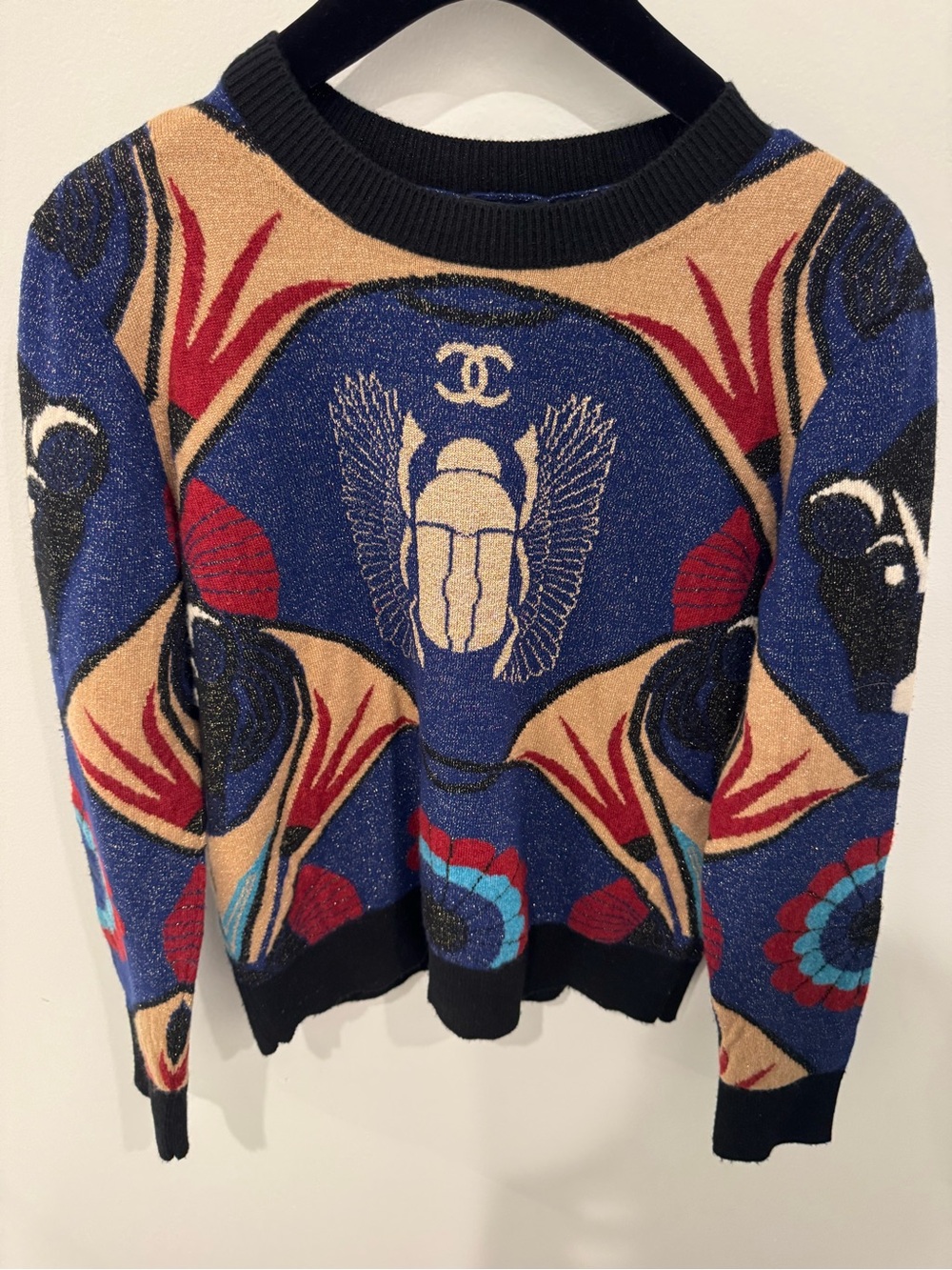 Chanel Métiers d’Art 2019 Paris Egypt Scarab Cashmere Sweater Karl Lagerfeld NWT